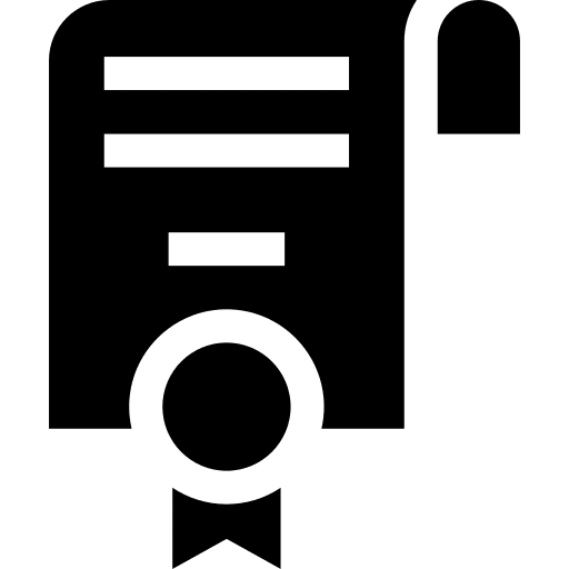 Certificate contract education degree icon