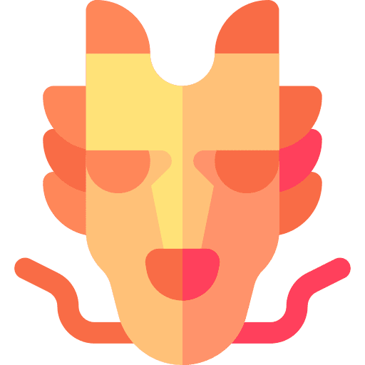 Dragon head parade culture barong mask icon Dragon head parade culture barong mask icon