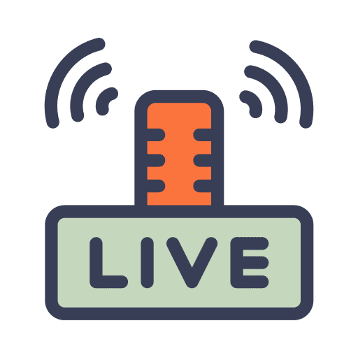 Live broadcast podcast microphone icon