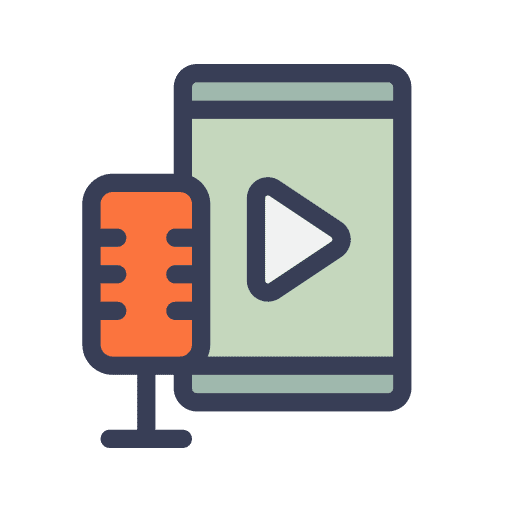 Podcast streaming radio smartphone icon