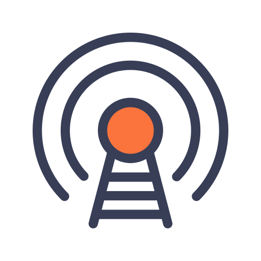 Broadcast communications antenna signal icon Broadcast communications antenna signal icon