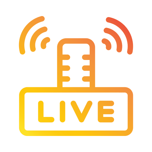 Live podcast radio communications icon