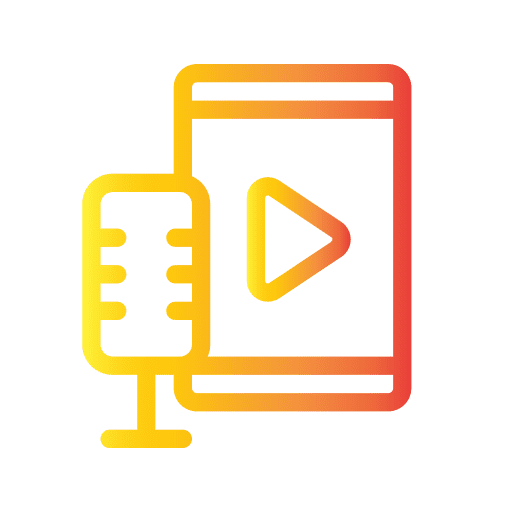 Podcast music and multimedia streaming microphone icon