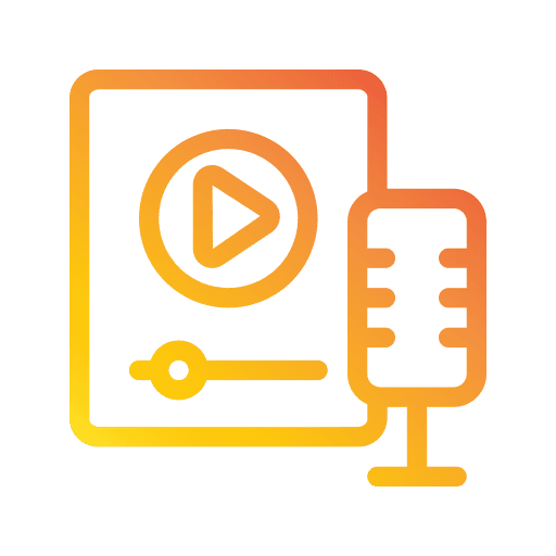 Podcast music and multimedia video live icon