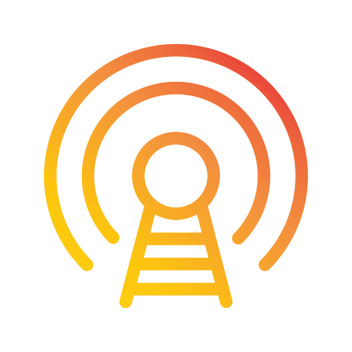 Broadcast transmission communications antenna icon Broadcast transmission communications antenna icon
