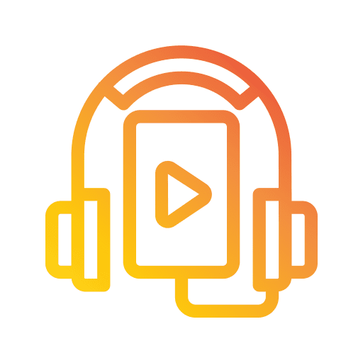Listening headphones device music and multimedia icon Listening headphones device music and multimedia icon