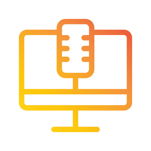 Microphone radio monitor podcast icon Microphone radio monitor podcast icon
