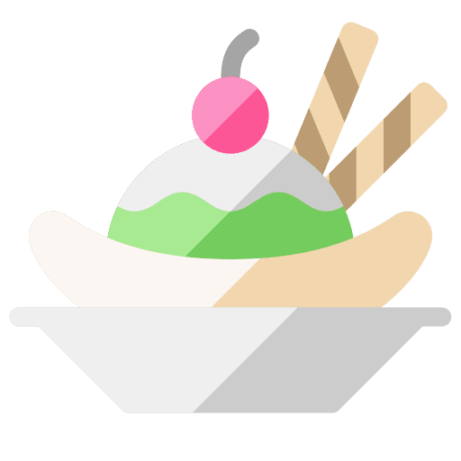 Banana split food and restaurant banana split food icon