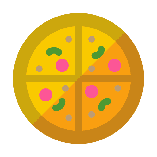 Pizza dish food and restaurant food icon