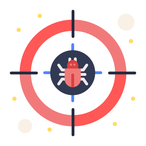 Target scanning antivirus magnifier icon