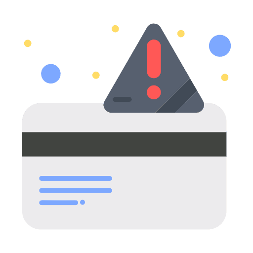 Alert alert business and finance credit card icon Alert alert business and finance credit card icon
