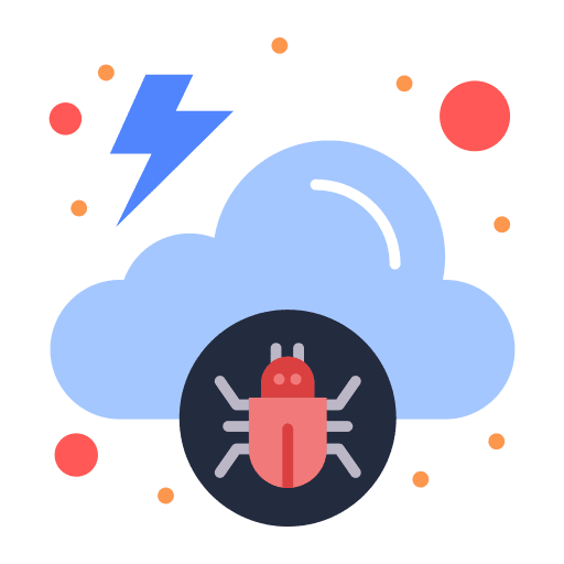 Cloud security malware infection icon Cloud security malware infection icon