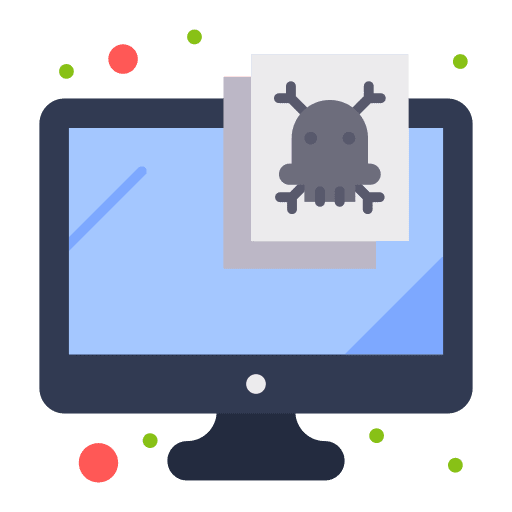 Computer virus detection computer icon Computer virus detection computer icon