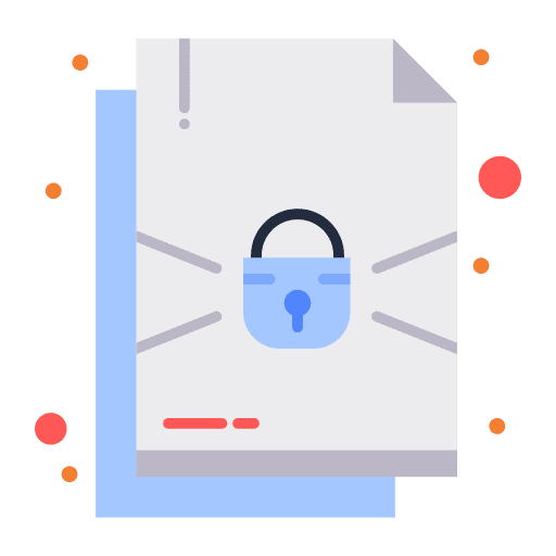 Document files and folders lock padlock icon Document files and folders lock padlock icon