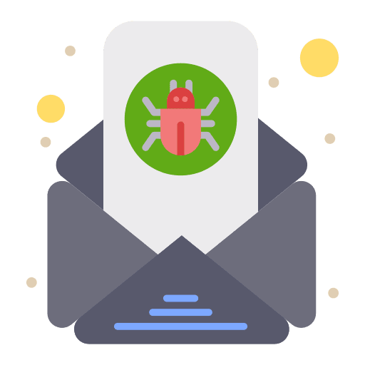 Email virus communications email icon Email virus communications email icon