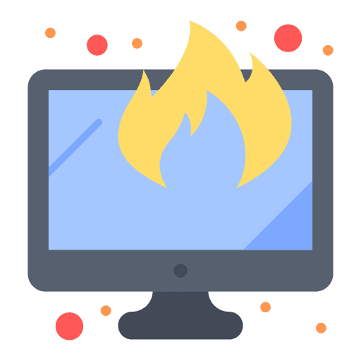 Monitor screen technology fire monitor screen icon