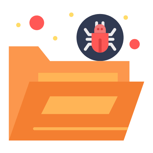 Folder malware data storage infected icon Folder malware data storage infected icon