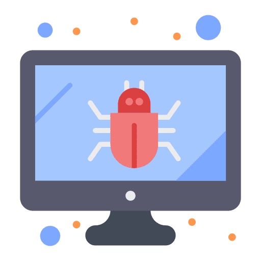 Monitor bug security computer icon Monitor bug security computer icon