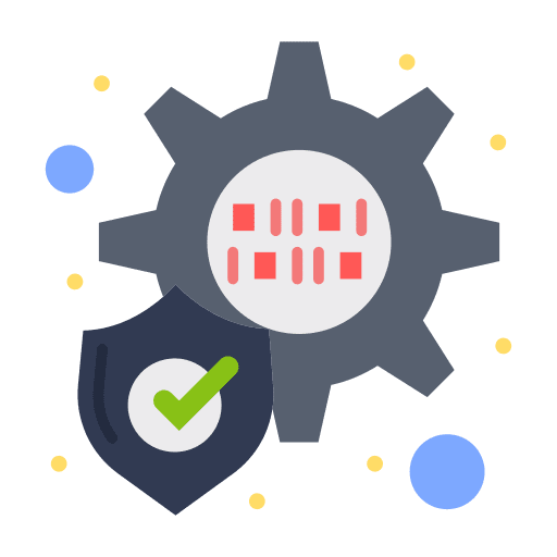 Protection settings gear security icon Protection settings gear security icon