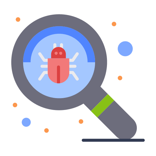 Search loupe online malware icon Search loupe online malware icon