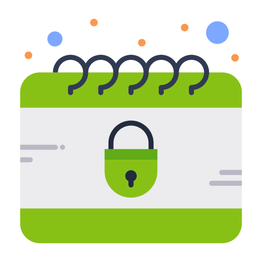 Calendar time and date lock date icon Calendar time and date lock date icon