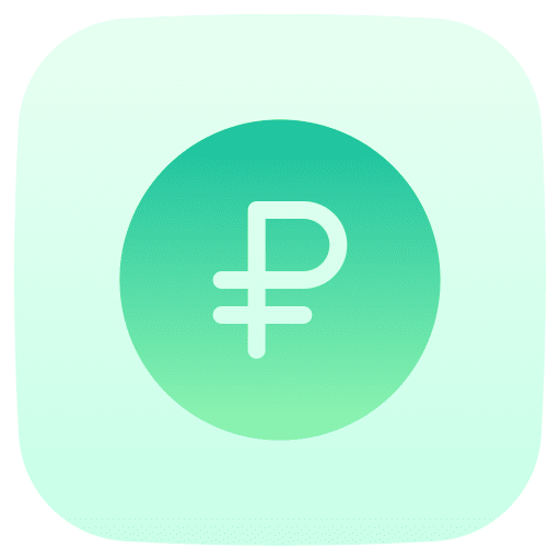 Ruble russia finance coin icon