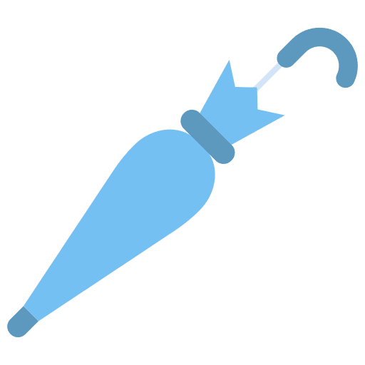 Closed umbrella protection accesory weather icon