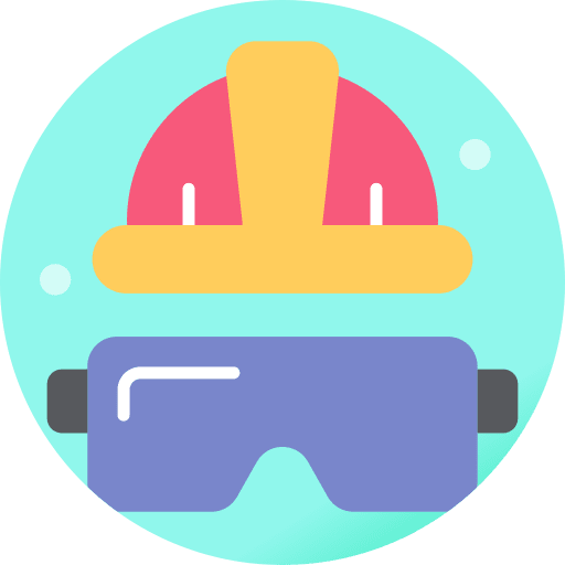 Safety glasses helmet protection construction and tools icon Safety glasses helmet protection construction and tools icon