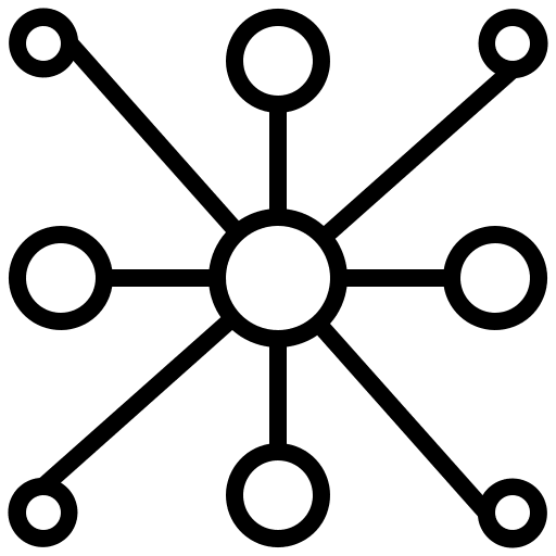 Network patterns particle connector icon