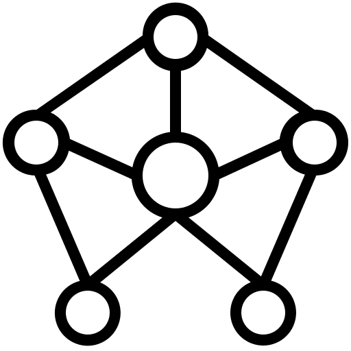 Network social network patterns atom icon