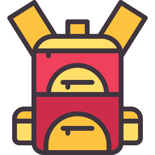 Backpack baggage education travel icon Backpack baggage education travel icon