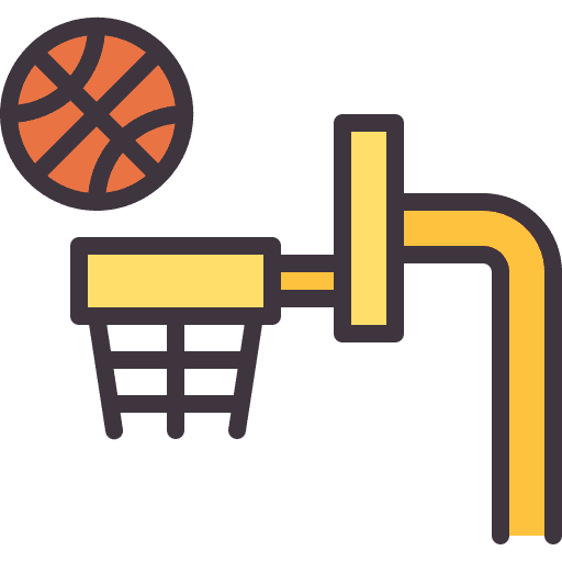 Basketball ring sports and competition basketball court icon