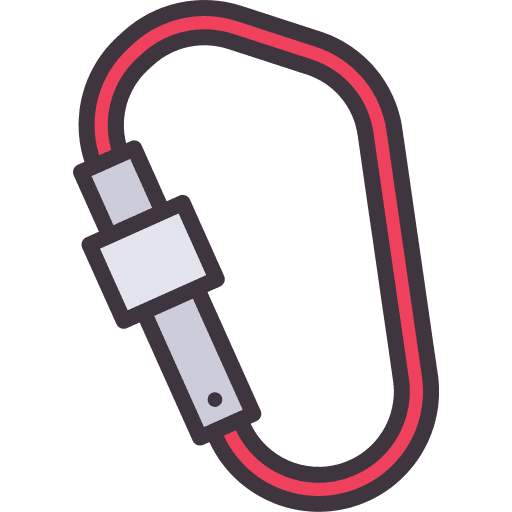 Carabiner adventure adventure sports attachment icon