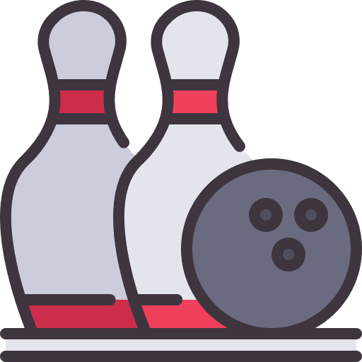 Bowling pins alley bowling ball game icon Bowling pins alley bowling ball game icon