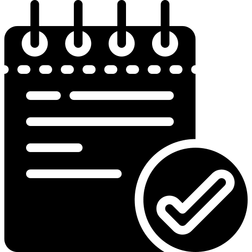 Notepad interface checking done icon