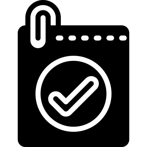Tick paper writing notepad icon