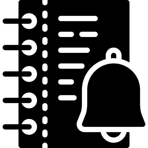 Bell file clipboard note icon