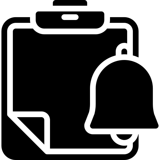 Clipboard notification bell clipboard file icon