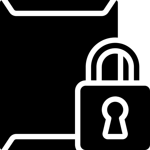 Envelope padlock data document icon