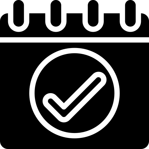 Calendar tick organization check mark icon