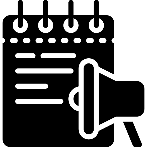 Notepad publicity promotion megaphone icon