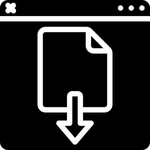 Web browser download task down arrow icon