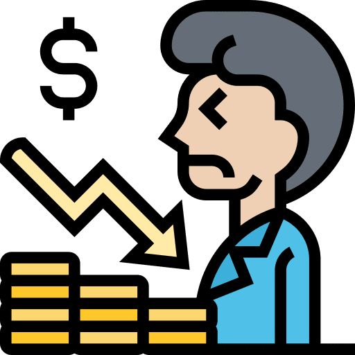 Bankruptcy economic recession people icon