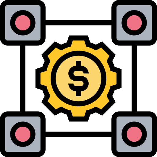 Blockchain commerce and shopping connection cryptocurrency icon Blockchain commerce and shopping connection cryptocurrency icon