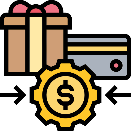 Cashless present product voucher icon Cashless present product voucher icon