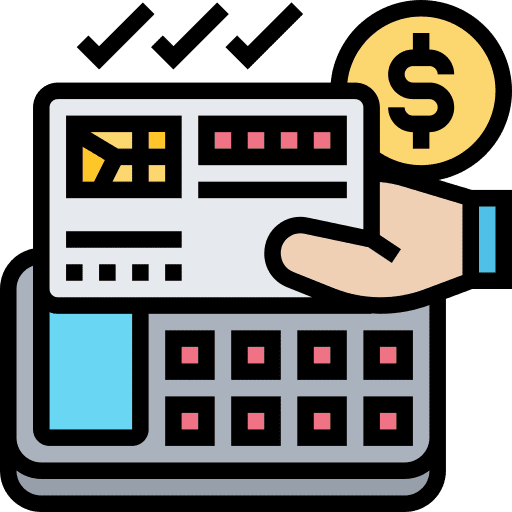 Debit card hand purchase shopping basket icon Debit card hand purchase shopping basket icon