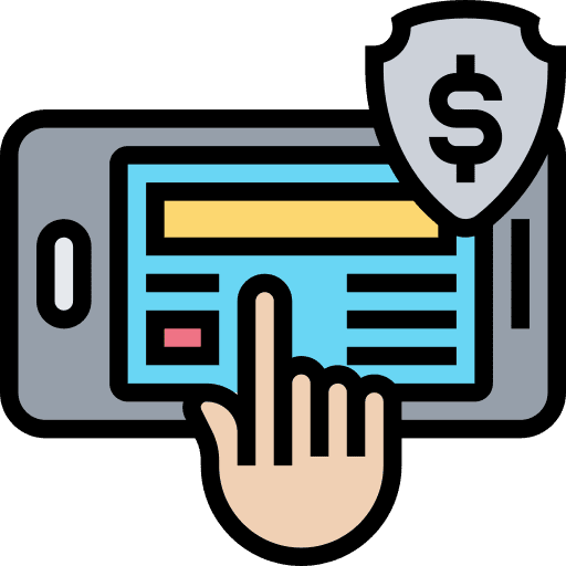Online banking app smartphone card icon Online banking app smartphone card icon