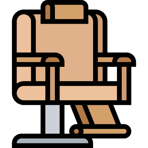 Barber chair barbershop seat hair salon icon