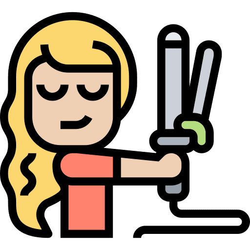 Curling iron tool hair curler accessory icon