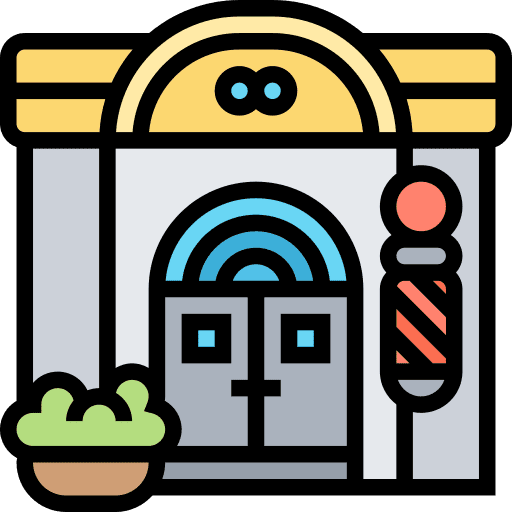 Barber shop architecture and city barbershop barber shop icon Barber shop architecture and city barbershop barber shop icon